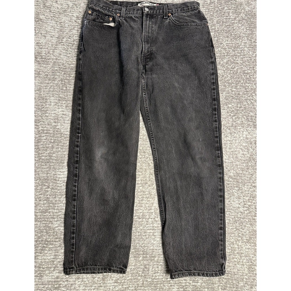 Vintage Levi's 550 Men's Size 36x30 Black Denim Relaxed Fit Red Tab Y2K